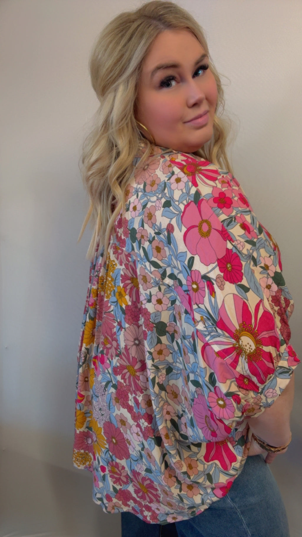 Floral Printed Button Down Top