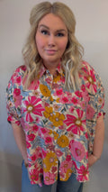 Floral Printed Button Down Top